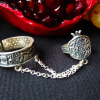 Sterling silver Armenian pomegranate ring Adjustable double rings stile