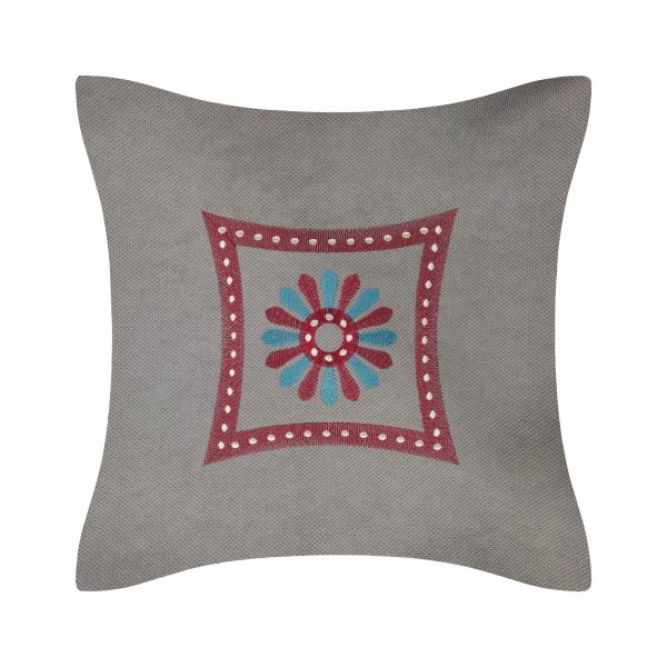 An Armenian embroidered pillow or pillow cover with old Armenian ornaments Coat of arm of Urartian kingdom (Armenian kingdom of Van)