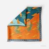 SILK SCARF WITH PALM TREES AND CAUCASIAN LEOPARD PRINT BY KERPAZ