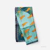SILK SCARF WITH PALM TREES AND CAUCASIAN LEOPARD PRINT BY KERPAZ