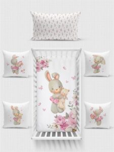 Digitally Printed Crib Set “Lovely Bunny”