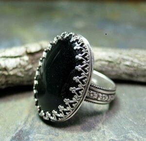 SPECIAL ARMENIAN SILVER RING WITH BLACK ONYX STONE