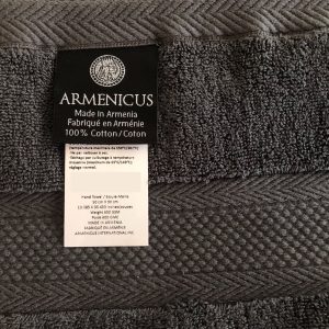 Armenicus Dark Grey 2 Large 600 GSM Premium Hand Towels 20 X 35 inches