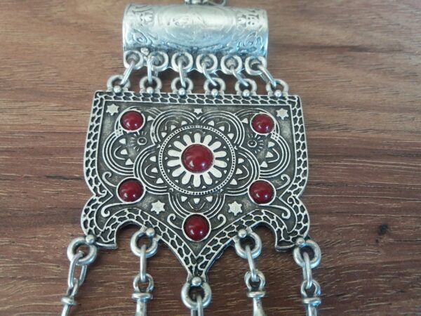 "Pomegranate" Silver Drop Coin Necklace