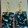 Obsidian Rectangle Earrings