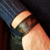 Leather cuff bracelet "Armenian Flag"