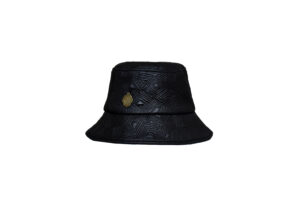 Patterned black bucket hat