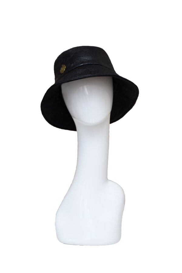 Patterned Black Bucket Hat