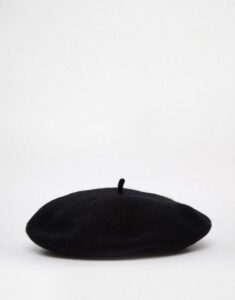 Black classic wool beret