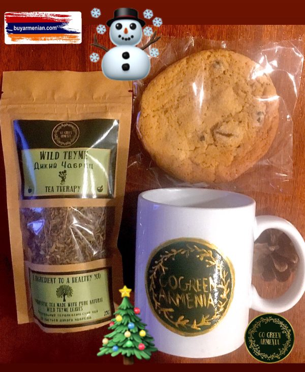 GGA Gift of Warmth!! GGA mug, Wild Thyme Tea, 2 CHewy Mewy Chocolate Chip Cookies