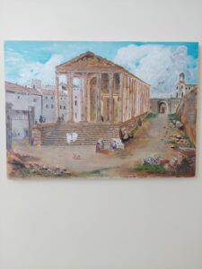 ” The Maison Carrée “, oil on canvas, 50×70 cm, Artak Vardanyan, 2021