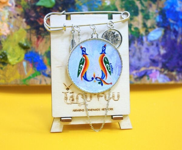 "Armenian Bird Letter" Brooch