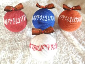 Armenian Alphabet Crochet Christmas Ornaments