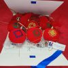 A collection box of embroidered souvenirs with Armenian ornaments (9 pieces)