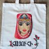 Eco bag with hand painted armenian woman