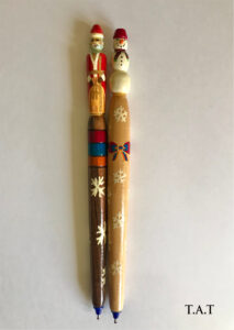Wooden Pens (Santa,Snowman)
