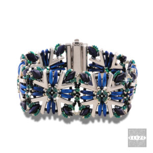 Elizé® Elegance You Can Wear Collection - Czech Glass Beads Bracelet - Silver with Steel Blue