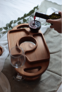 Wine and cheese serving tray
