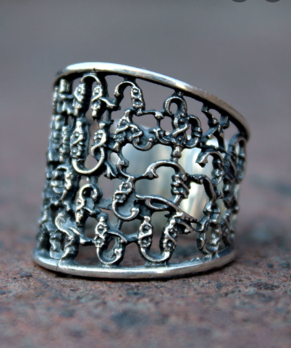 Armenian Alphabet Silver Ring