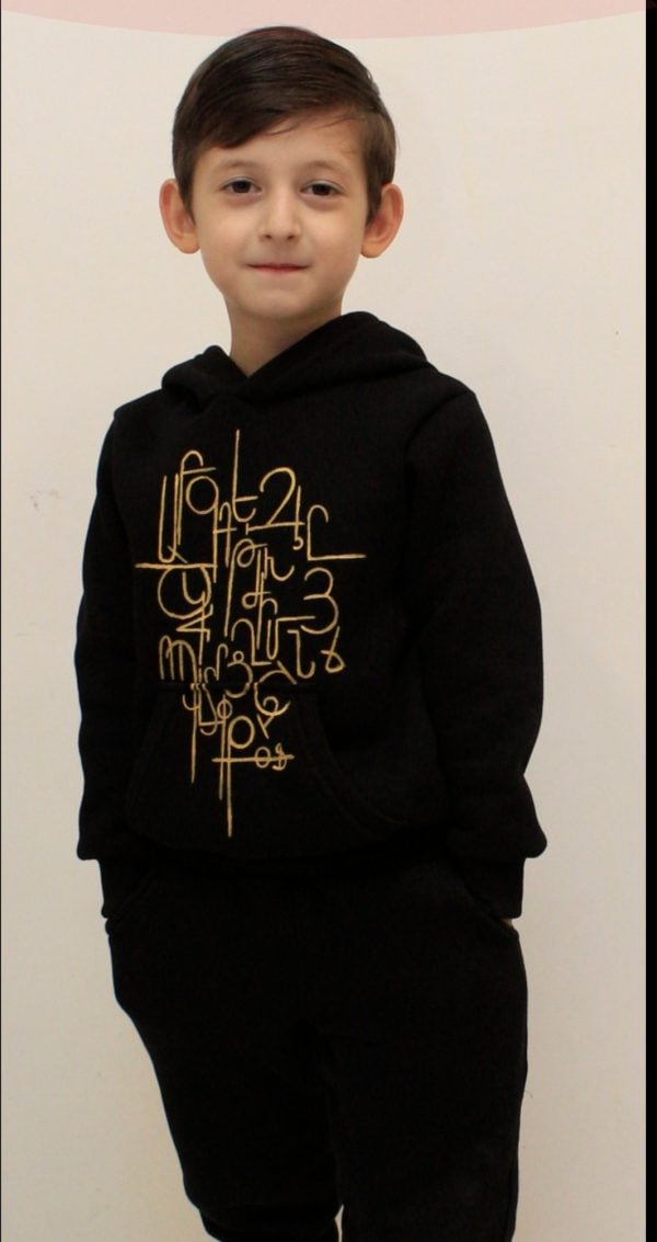 Hand Painted "Armenian Alphabet" Hoodie