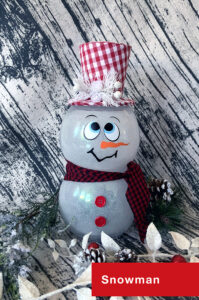 Snowman, Christmas Decor, Light up Snowman, Holiday Decor, Glass Snowman, Snowman Decor, Christmas Gift