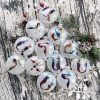 White Glittered Ornament | Armenian Bird Letter Christmas Ornament