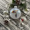 White Glittered Ornament | Armenian Bird Letter Christmas Ornament