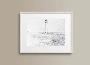 “Slangkop Lighthouse in Cape Town” graphic sketch