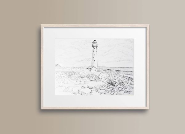 "Slangkop Lighthouse in Cape Town" graphic sketch