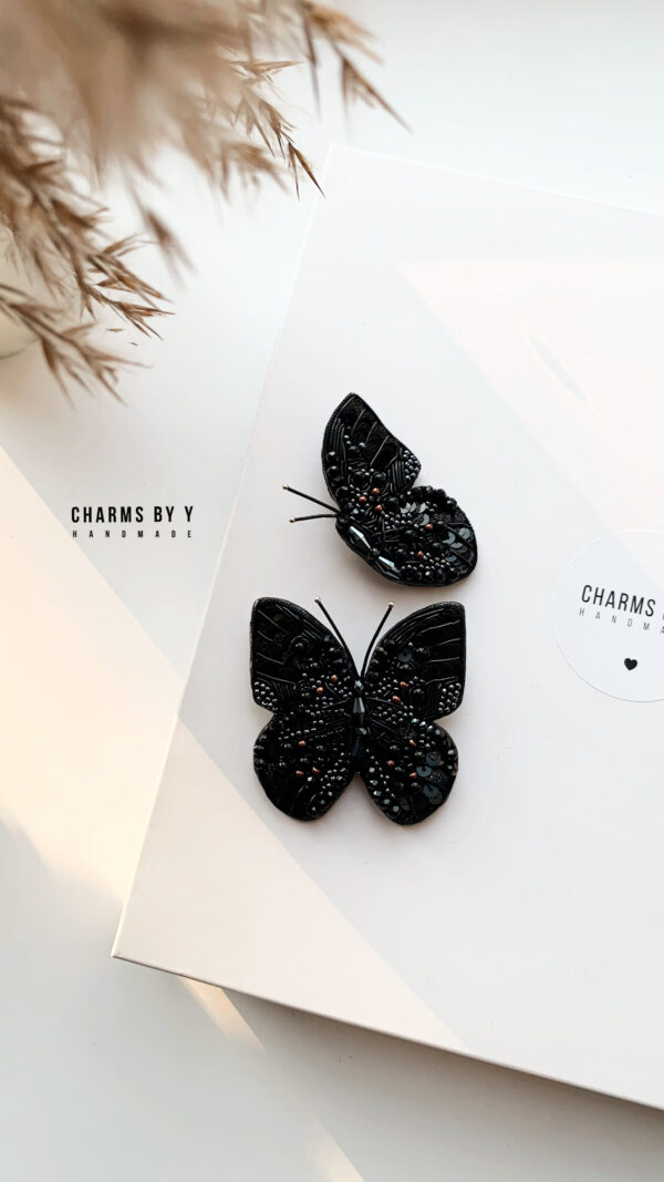 charms by y black butterfly handmade pin brooch