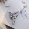 handmade pin brooch bird white