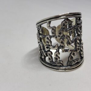 Alphabet ring handmade adjustable silver sterling