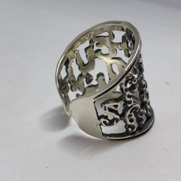 Armenian Alphabet handmade adjustable silver sterling ring