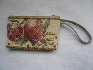 Makeup canvas bag with pomegranate