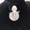 Silver Filigree Handmade Grenade Snowman brooch 03