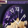 WWA Armenian Black Walnut Wood Wall Clock with Electric Purple Epoxy Home Decor