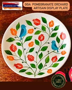 GGA Pomegranate Orchard Artisan Display 6 Plates Ceramics Hand Painted