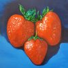 Strawberries 03, original large-size oil painting. 100*80cm/36*40in
