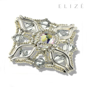 Elizé® CRYSTALS MAGIC COLLECTION – CRYSTALS MAGIC COLLECTION – SWAROVSKI® ICE CRYSTAL BROOCH/PENDANT – SILVER WITH AIRY BLUE