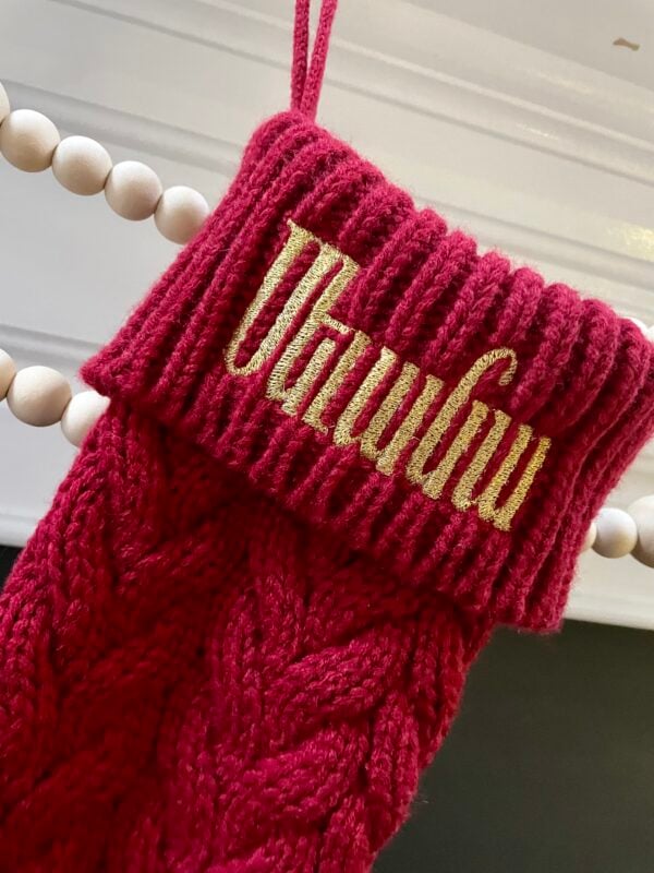 Custom personalized Christmas Stockings in Armenian and English, Large Knitted 18" inch for Family Holiday classic decor.