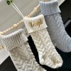 Custom personalized Christmas Stockings in Armenian and English, Large Knitted 18" inch for Family Holiday classic decor.