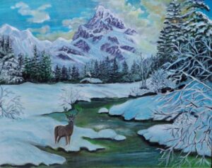 “In winter forest”, Oil on canvas, 40x50cm. A, Vardanyan, 2021