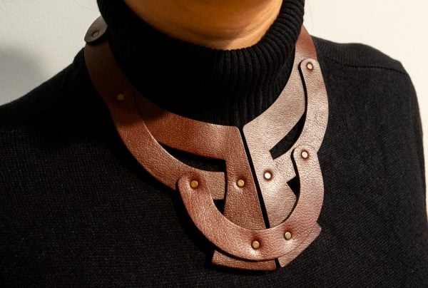 Genuine leather Necklace Gorget, Celtic, modern, contemporary gorget, leather armor