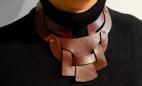 Genuine leather Necklace Gorget, Celtic, modern, contemporary gorget, leather armor