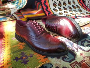 VOTNAMAN Dark Burgundy Oxford Shoes with Patina for Men