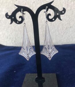 Silver filigree handmade earrings 021