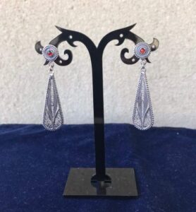 Silver filigree earrings 019