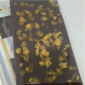 Dark chocolate bar with apricot