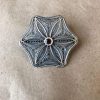 Silver filigree handmade brooch with garnet stone 04
