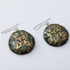 Green Symbol wooden earrings